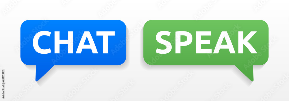 Chat Speak text on speech bubble icon vector. Communication concept Chat Speak text on speech bubble icon vector. Communication concept