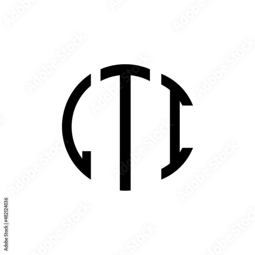 LTI letter logo design. LTI modern letter logo with black background. LTI creative  letter logo. simple and modern letter LTI logo template, LTI circle letter logo design with circle shape. LTI   photo