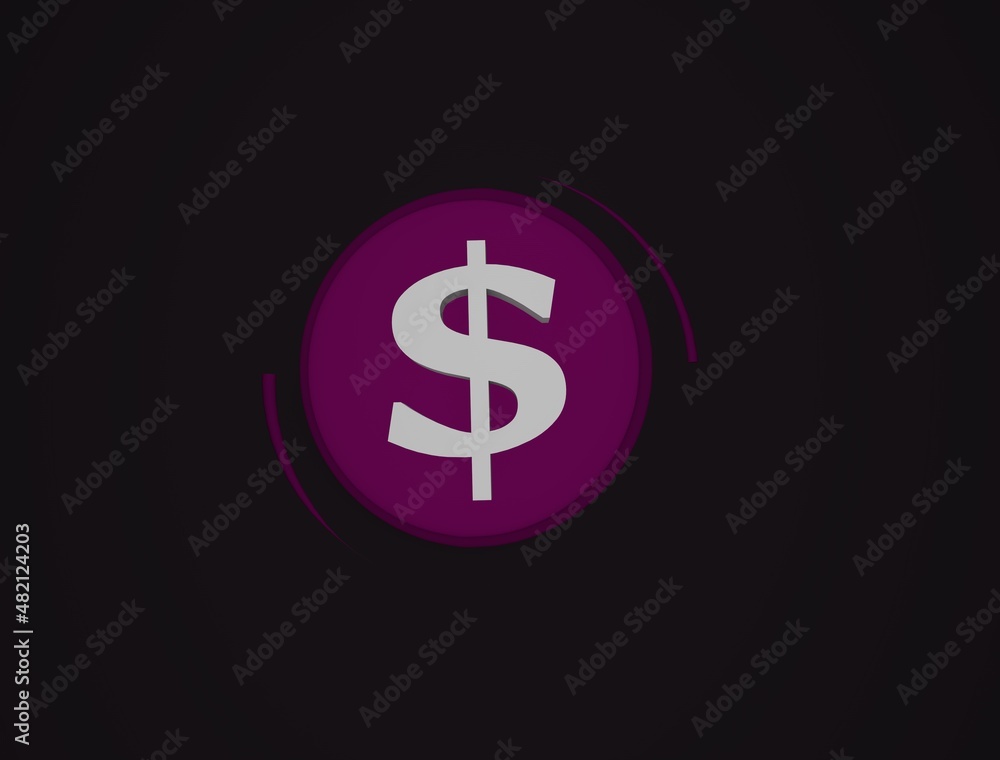dollar images 3D Render on isolated BG dollar images 3D Render on isolated BG