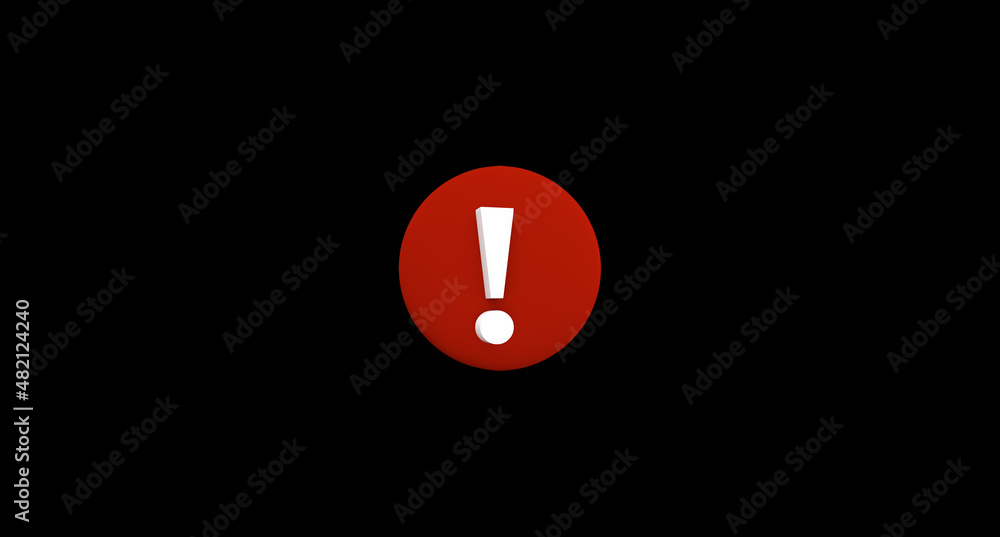 caution Sign red on Black BG Safety, Stop Sign, 3D render image caution Sign red on Black BG Safety, Stop Sign, 3D render image