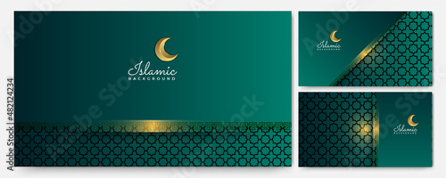 Realistic Mandala arabic green Islamic design background