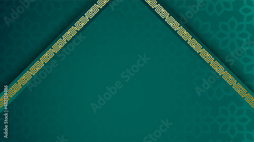 Flat arabic green Islamic design background