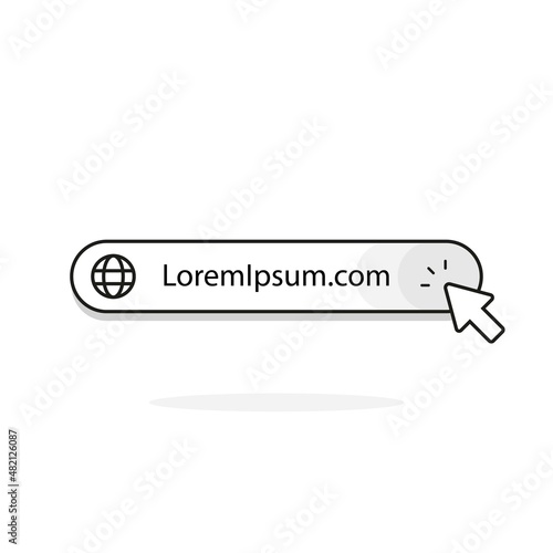 link button, website name, url, address, navigation bar illustration linear icon vector eps10. modern graphic element for ui design, infographic
