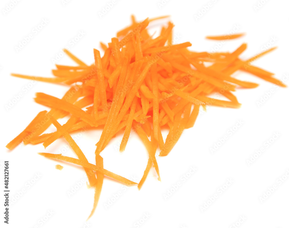 Fototapeta premium Sliced carrots isolated on white background.