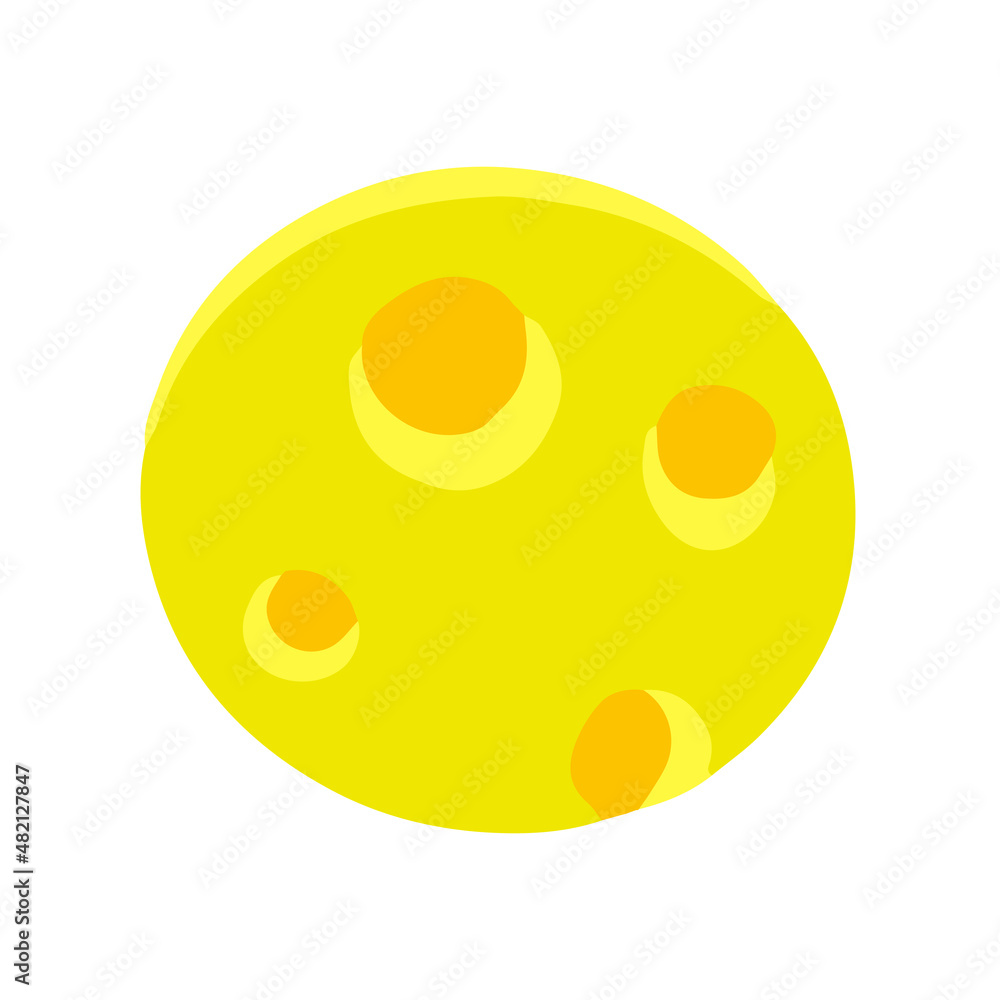 Piece of cheese. Food. Milk product. Flat vector illustration