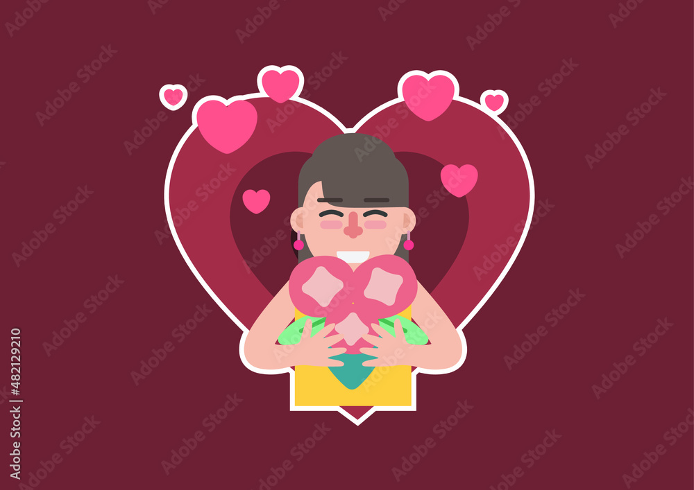 Valentine's day gift illustration for various graphic design and advertising applications