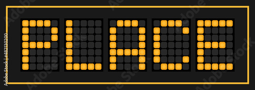 Orange color led in word place on black background