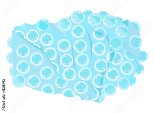 Air Bubble wrap Vector. Bubblewrap Icon, packaging with air bubbles illustration, Shockproof plastic used to pack for delivery.