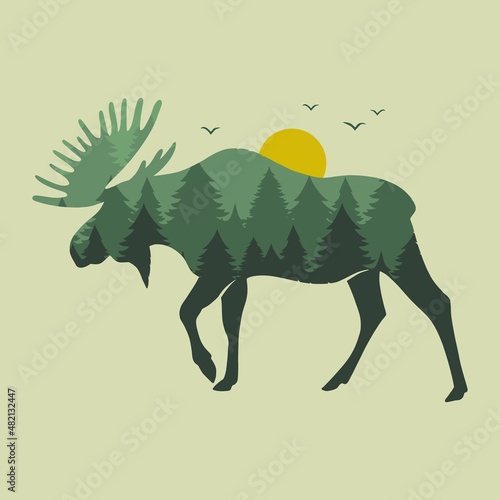 Silhouette of a moose