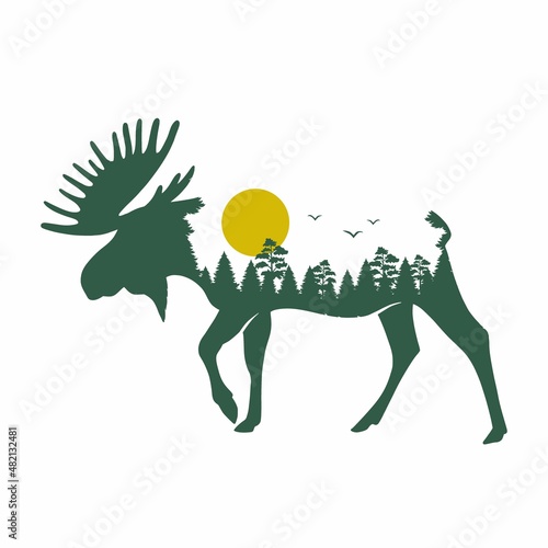 Silhouette of a moose