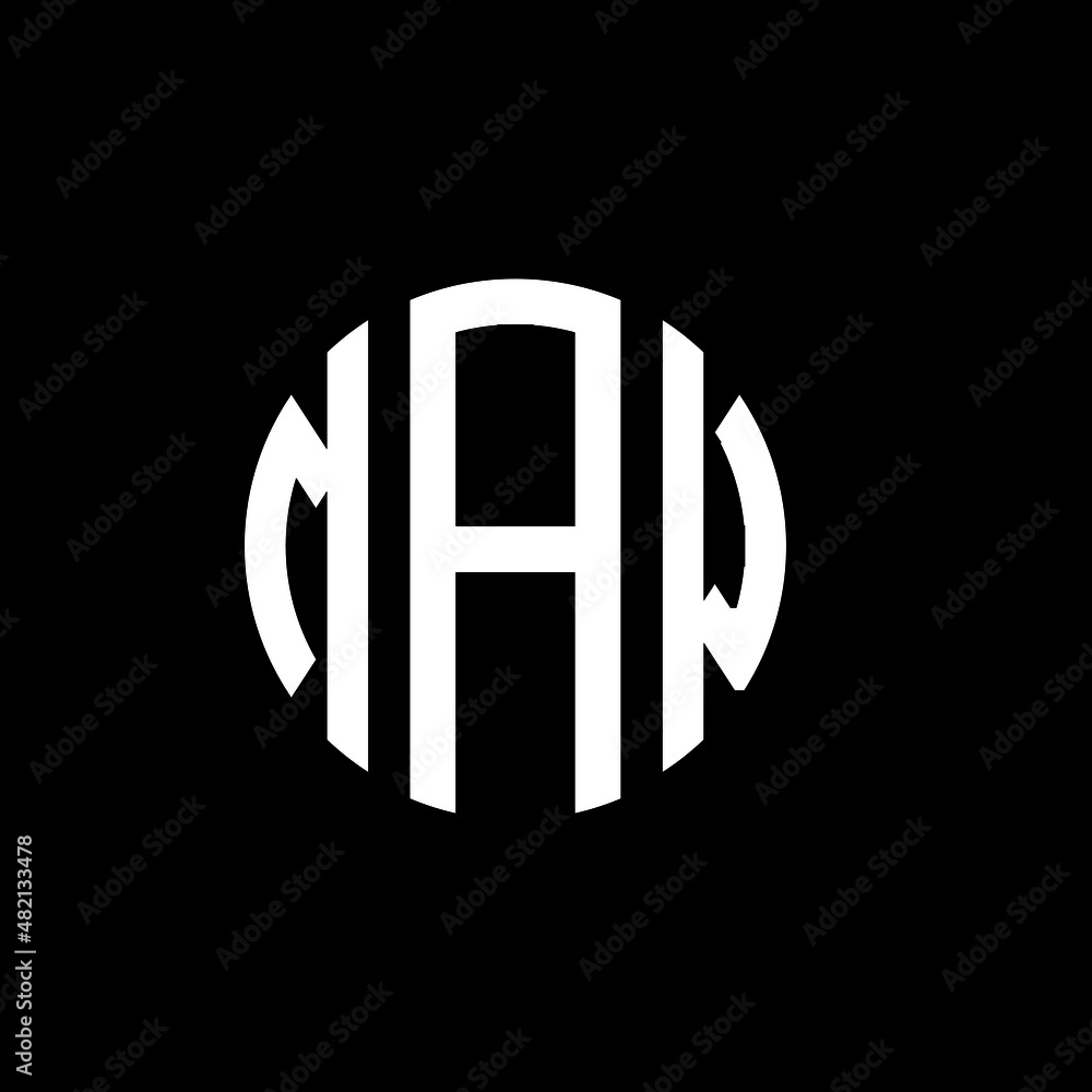 MAW letter logo design. MAW modern letter logo with black background
