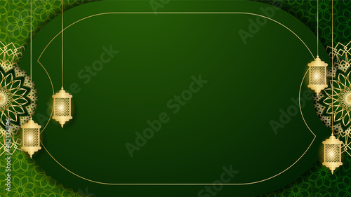 Realistic Mandala arabic green Islamic design background