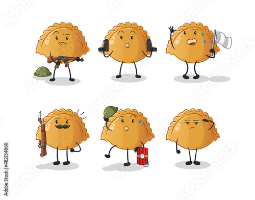 dumpling troops character. cartoon mascot vector