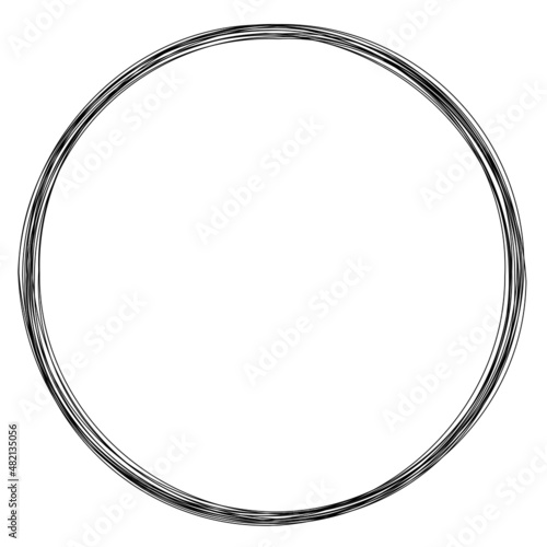 Round frame skein of wire, black circular wound frame