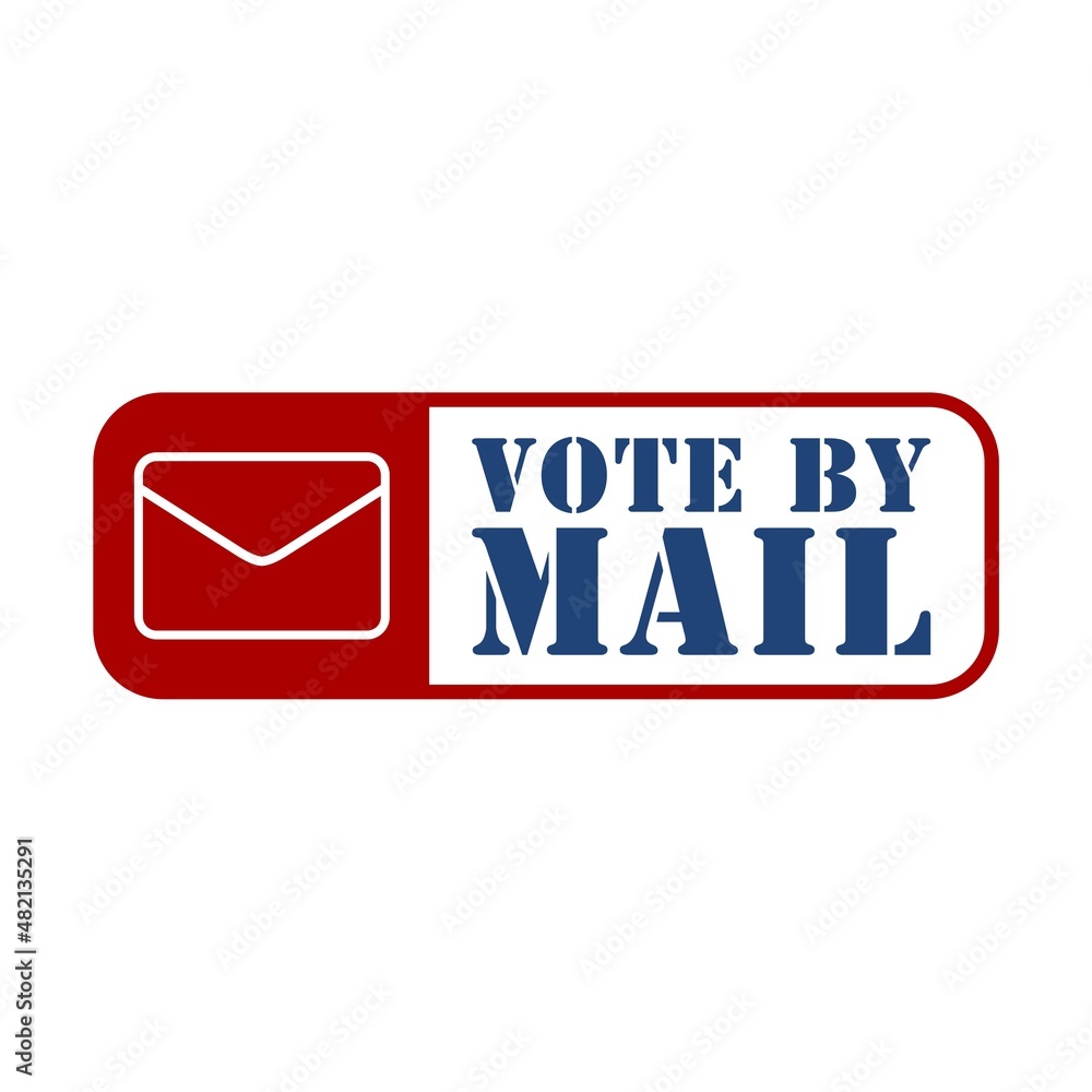 Vote by mail, Vote from home concept isolated on white background Vote by mail, Vote from home concept isolated on white background