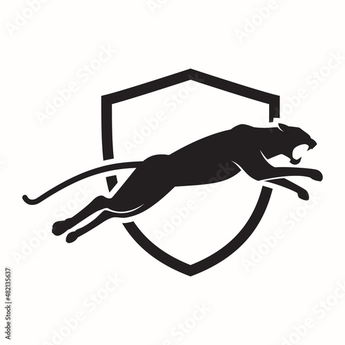 Panther logo black and white