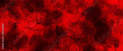 Fotografija Red marble texture and background for design,  grunge background with copy space for text, Scary red wall for background