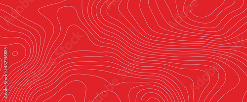  Abstract concept graphic element and geography scheme, Topographic line contour map background, geographic grid map, vector topographic map in blue and red colors.