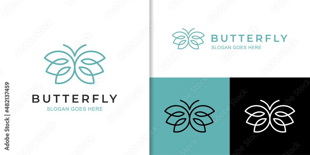 Feminine abstract butterfly logo. elegant and Beauty butterfly logo symbol