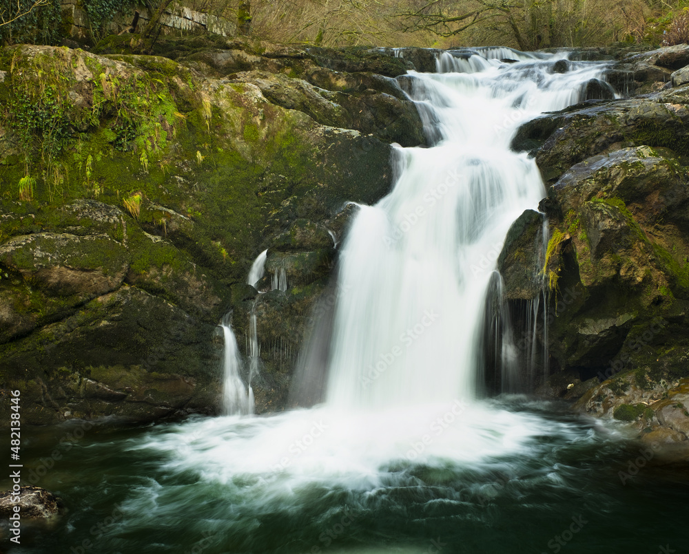 Ixkier Natural Waterfall, Sierra de Aralar, Navarra, Spain Ixkier Natural Waterfall, Sierra de Aralar, Navarra, Spain