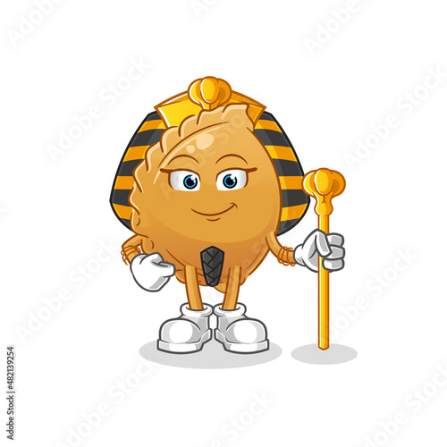 dumpling ancient egypt cartoon. cartoon mascot vector