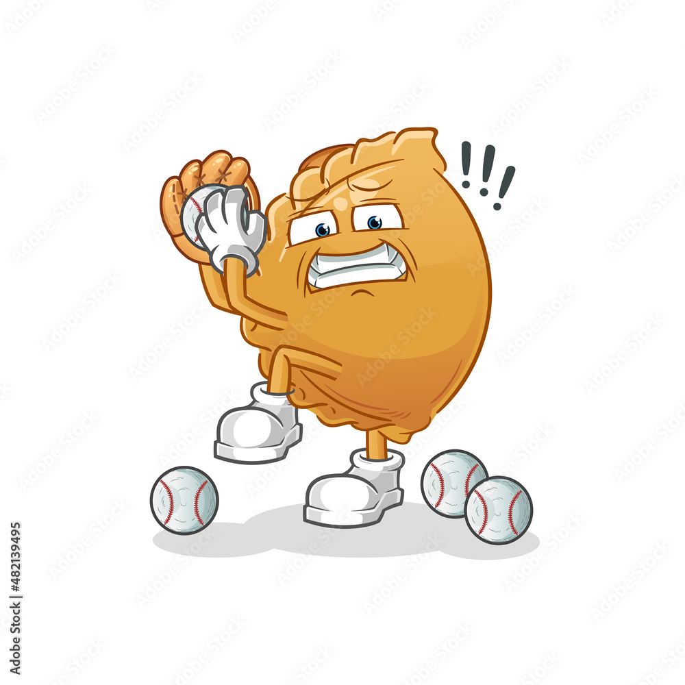 dumpling baseball pitcher cartoon. cartoon mascot vector dumpling baseball pitcher cartoon. cartoon mascot vector