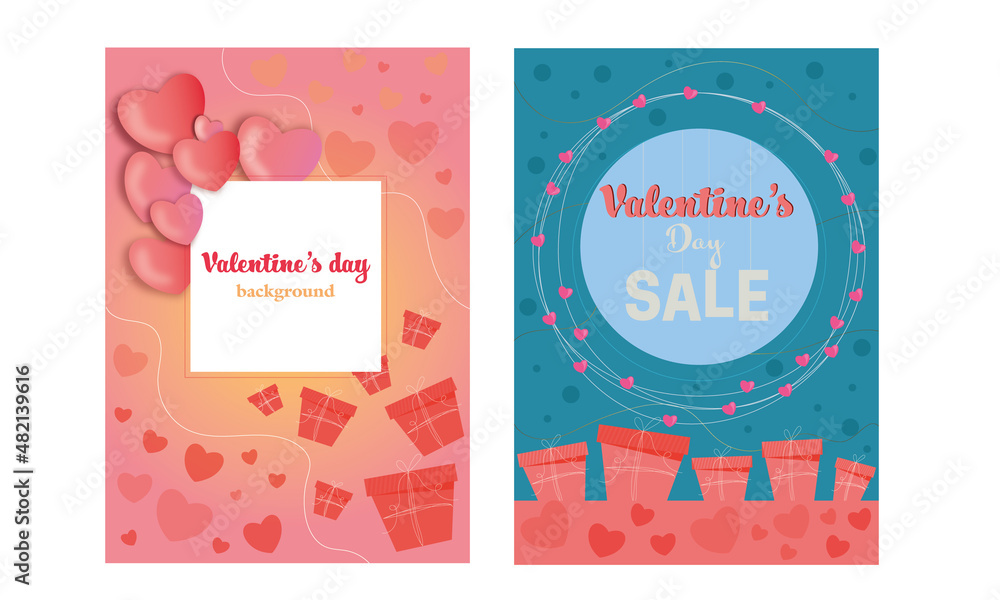 Fototapeta premium Valentine's day greeting cards