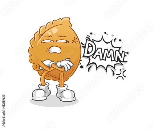dumpling very pissed off illustration. character vector