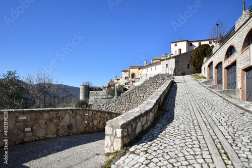 The medieval walls of Campodimele  a historic small town in the Lazio region of Italy.