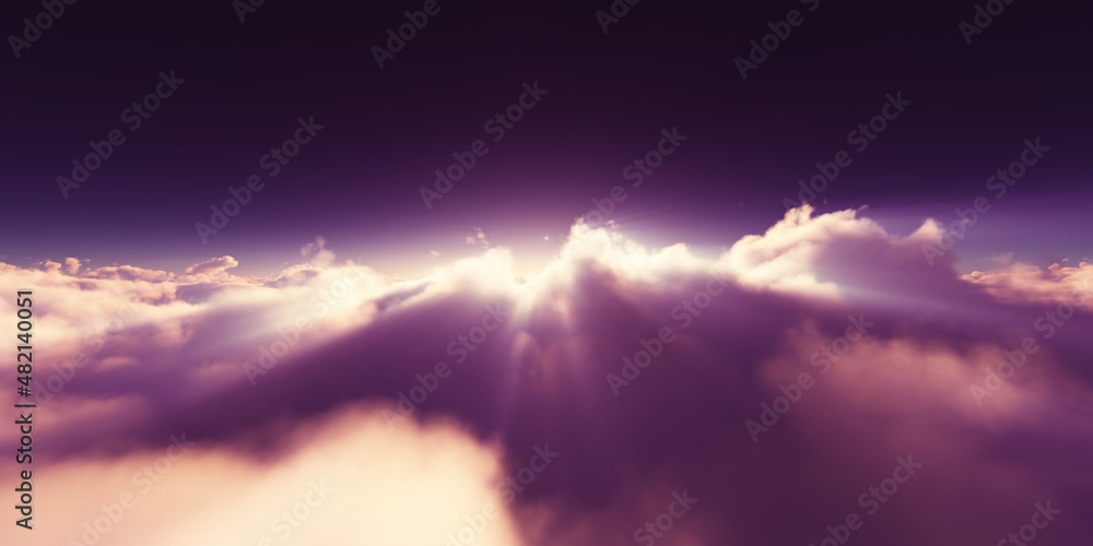 Obraz premium above clouds sunrise sun ray illustration