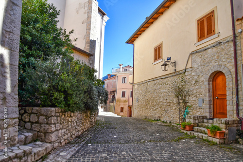 An old street of Campodimele  a medieval town of Lazio region  Italy.