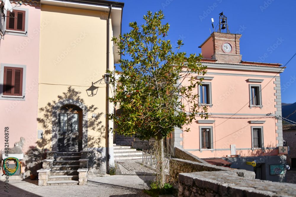 A small square of Campodimele, a medieval town of Lazio region, Italy. A small square of Campodimele, a medieval town of Lazio region, Italy.