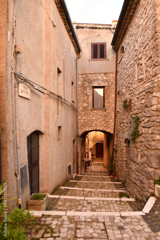 An old street of Campodimele, a medieval town of Lazio region, Italy.