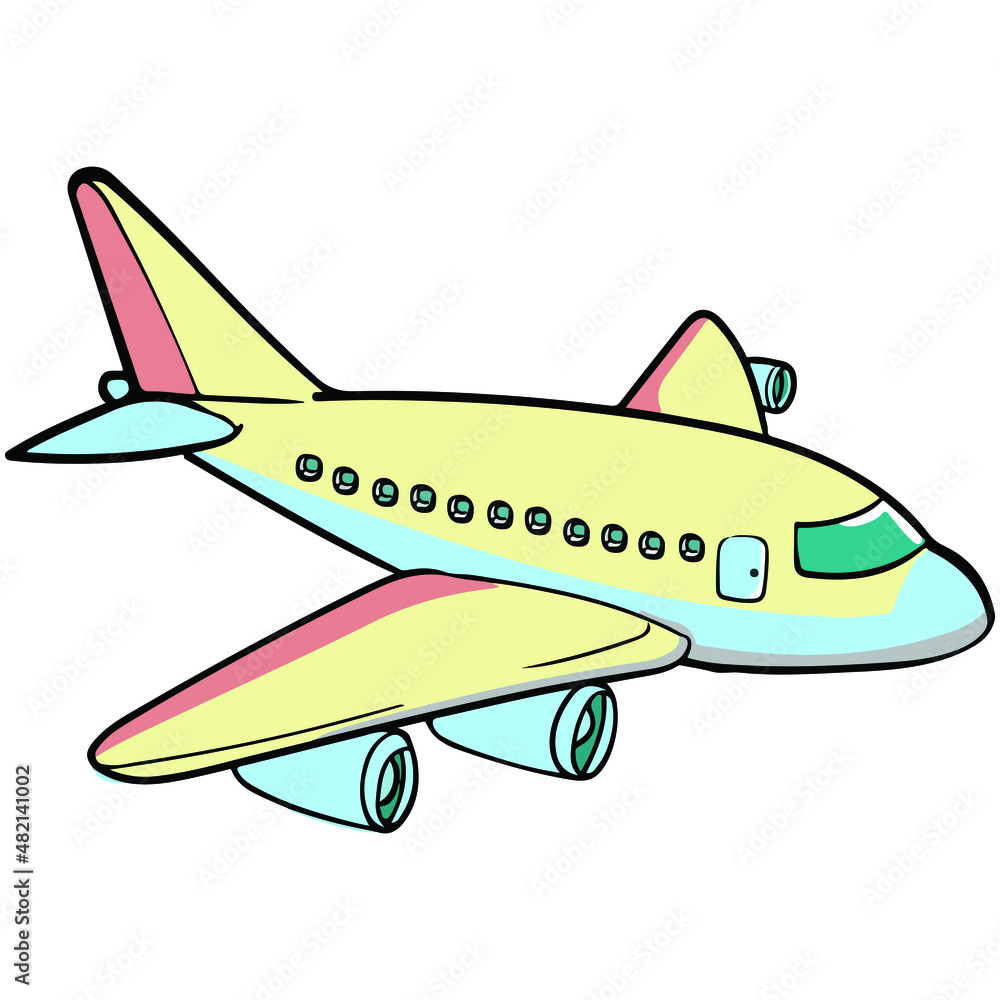 Fototapeta premium airplane icon, aeroplane vector, aircraft at the airport, flight and ariways for passenger and tourists