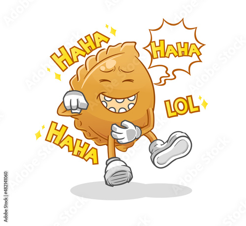 dumpling Laugh Out Loud character. cartoon mascot vector