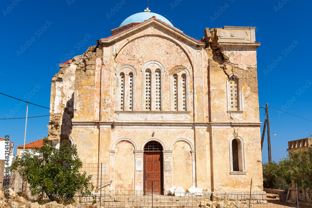 Traditional Greek Orthodox church in Mitata village, Kythira island Greece.