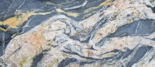 Photography Macro image of slate and quartzite at Rusey Beach Cornwall