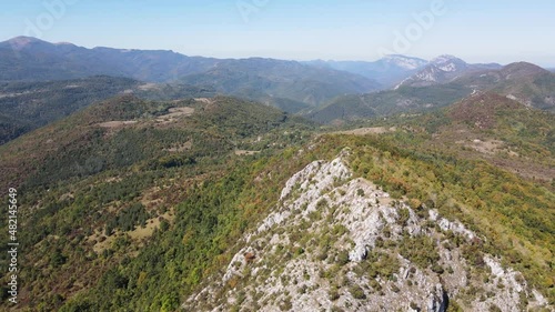 Amazing Autumn Landscape of Dragovski kamak Peak at Greben Mountain, known as Tran Matterhorn, Pernik Region, Bulgaria photo