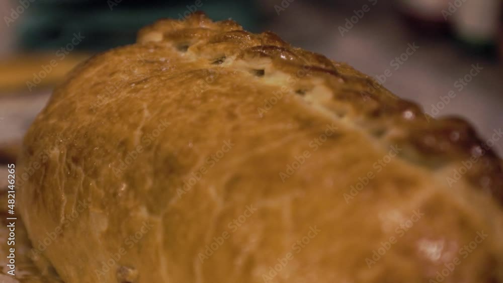 Delicious beef wellington, roast meat, beef tenderloin, puff pastry Delicious beef wellington, roast meat, beef tenderloin, puff pastry