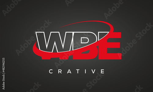 WBE creative letters logo with 360 symbol Logo design