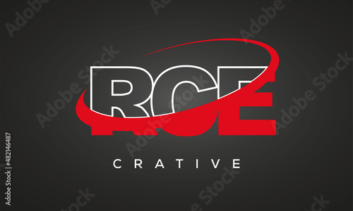 RCE creative letters logo with 360 symbol Logo design