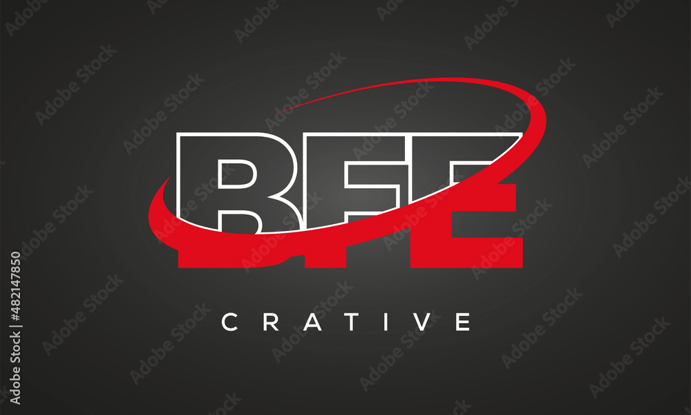 BFE creative letters logo with 360 symbol Logo design
