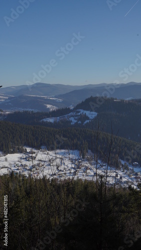 Carpathian mountains near Yaremche and Bukovel. The photo shows Mount Makovitsa and Makovitsky meadows