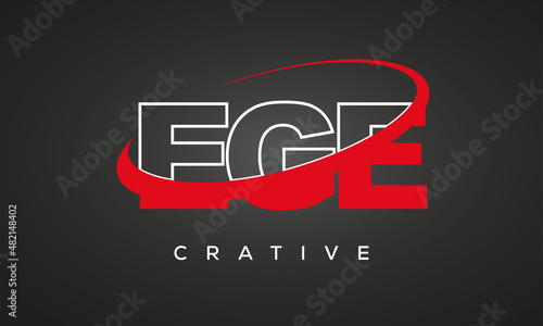 EGE creative letters logo with 360 symbol Logo design