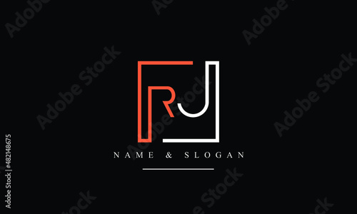 RJ, JR, R, J abstract letters logo monogram