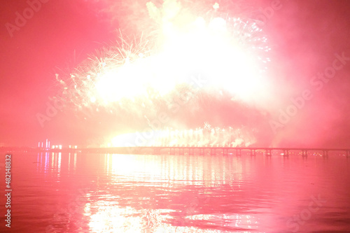 fireworks over the river