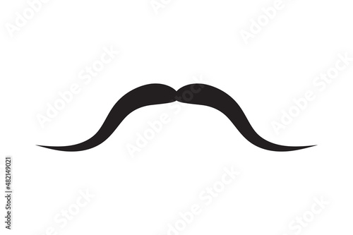 Moustache vector icon. Black retro style mustache. Shave barber vintage man face