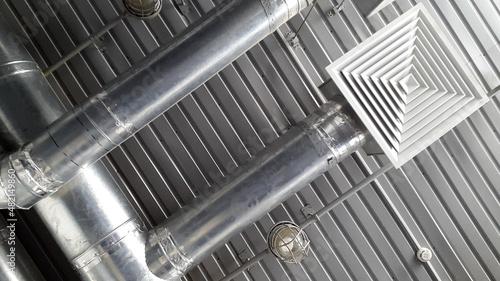 Industrial ventilation pipes. Ventilation. Galvanized pipes. Ventilation systems © DRUIDSS