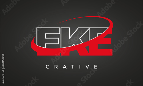 EKE creative letters logo with 360 symbol Logo design