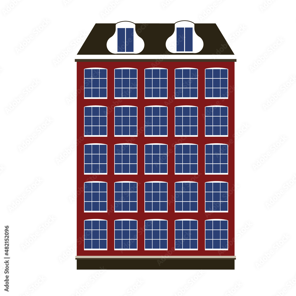 town flat House vector colorful flat style icon